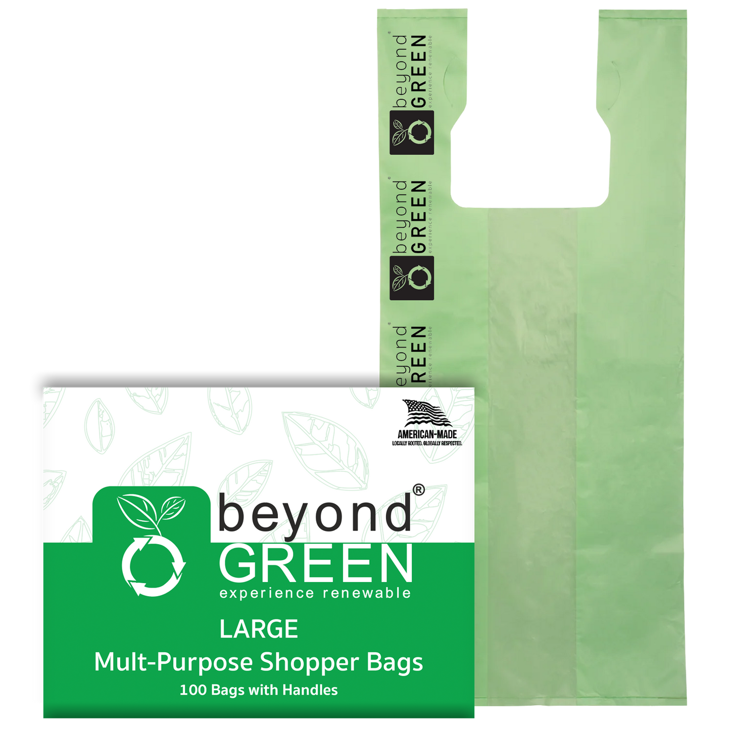 beyondGREEN Large Multi-Purpose Shopper Bags – Made in USA, Tear-Resistant & Leak-Resistant - Doot's Pet LLC Collars For A Cause