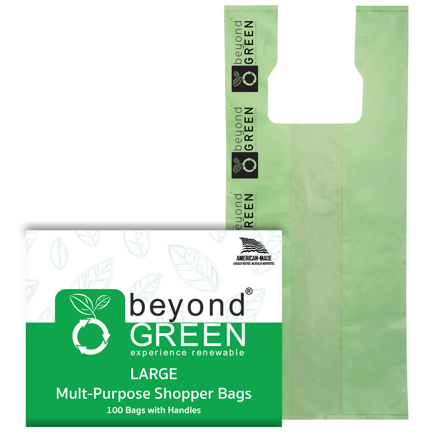 beyondGREEN Large Multi-Purpose Shopper Bags – Made in USA, Tear-Resistant & Leak-Resistant - Doot's Pet LLC Collars For A Cause