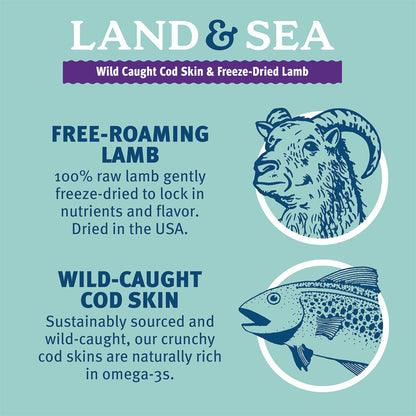 Icelandic+ - Land & Sea Cod Skin & Freeze-Dried Lamb Treats for Dogs