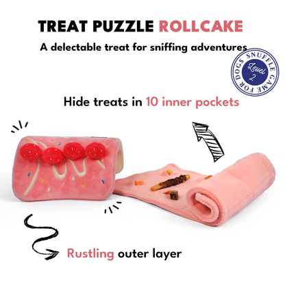 CHEWFFON - CHEWFFON Strawberry Roll Cake Dog Puzzle Toy