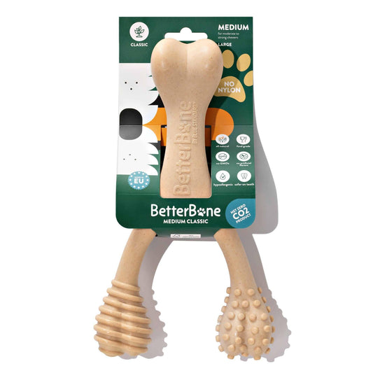 BetterBone Natural Dog Chews - BetterBone MEDIUM - Natural, No Nylon, Softer Than Nylon ECO - Beef / Large (dogs over 25 lbs)