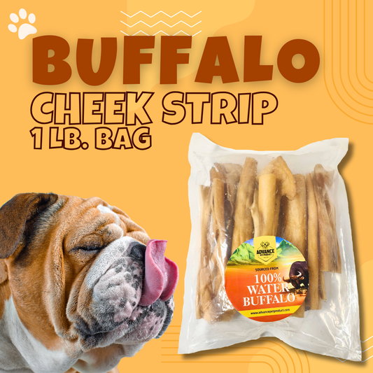 Advance Pet Products - Buffalo Cheek Strip 1 Lb. Bag