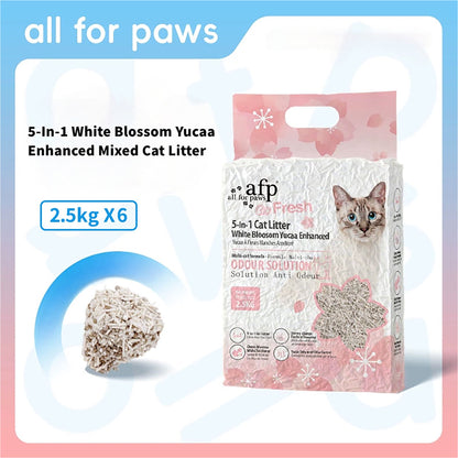 5-In-1 Cat Litter White Blosoom Scent, Yucca Enhanced