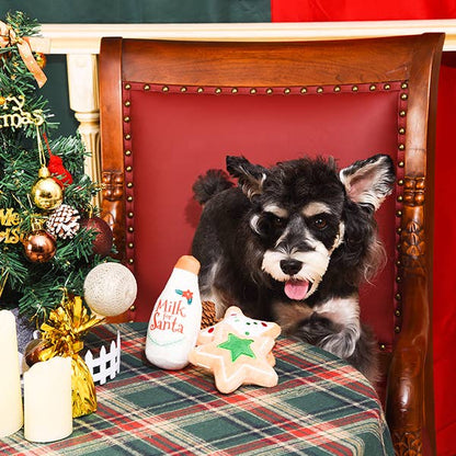 Hugsmart Products Inc - HugSmart Pet - Happy Woofmas | Milk & Cookies - Plush Toy
