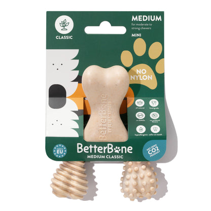 BetterBone Natural Dog Chews - BetterBone MEDIUM - Natural, No Nylon, Softer Than Nylon ECO - Beef / Large (dogs over 25 lbs)