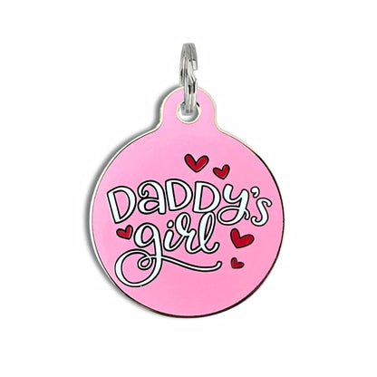 Bad Tags - Dog ID Tag with Personalized QR Code - Daddy's Girl 💕  - Engraved QR Code / Large 1.25"