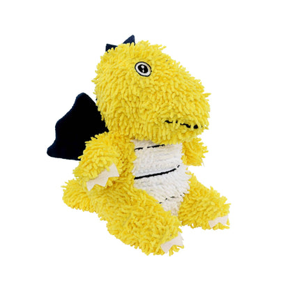 Tuffy Dog Toys - VIP Products - Mighty Microfiber Ball Med Dragon Yellow, Squeaky Dog Toy