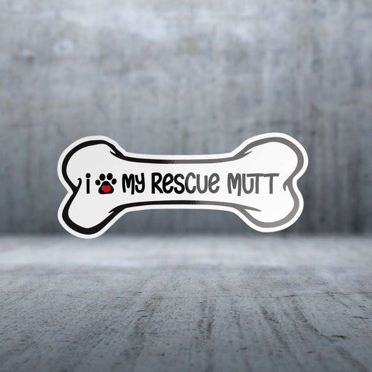 Two Feet Treats - I Love My Rescue Mutt - Sticker