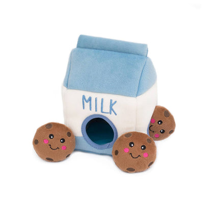 ZippyPaws - Zippy Burrow - Milk and Cookies - Dog Toy