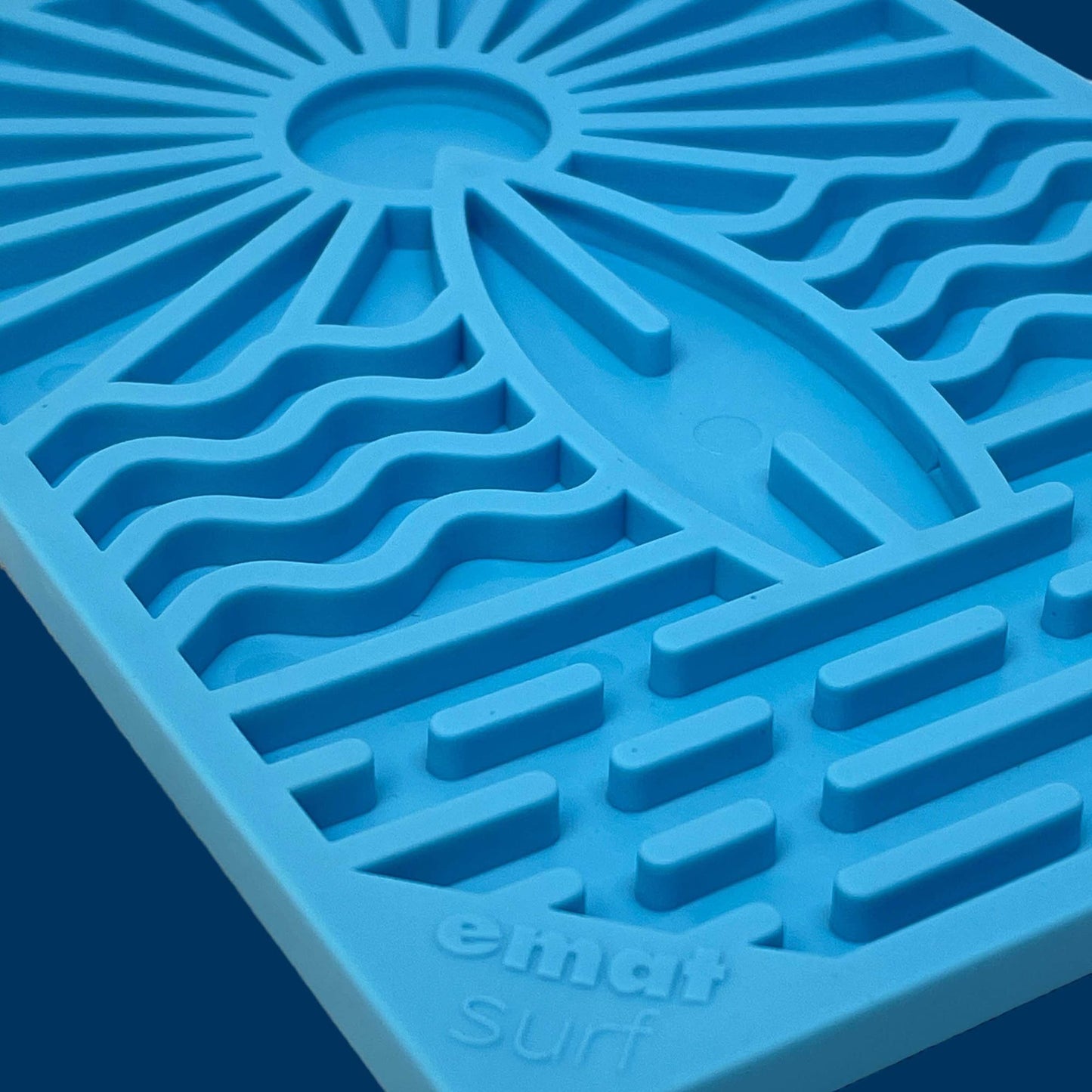 Surf's Up eMat - Small Lickmat for Dogs and Cats | Beach-Themed Design | SodaPup - Doot's Pet LLC Collars For A Cause