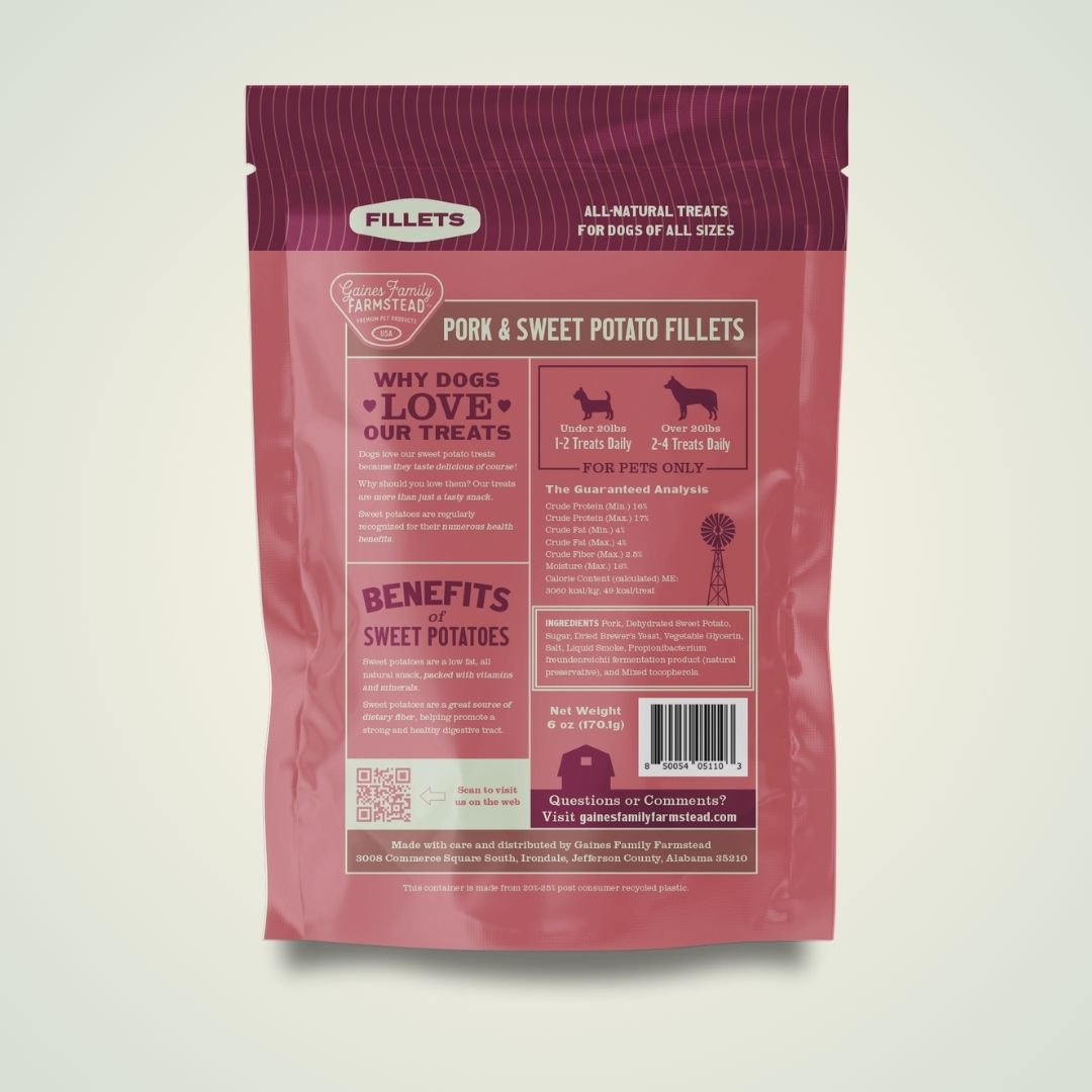 Pork and Sweet Potato Fillets - Doot's Pet LLC Collars For A Cause