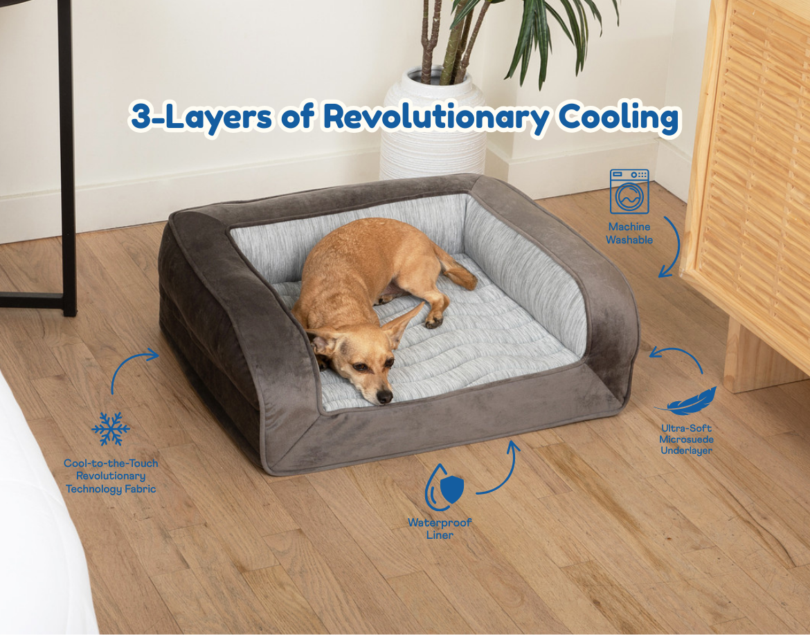 PupChill™ Cooling Bolster Dog Bed - Doot's Pet LLC Collars For A Cause