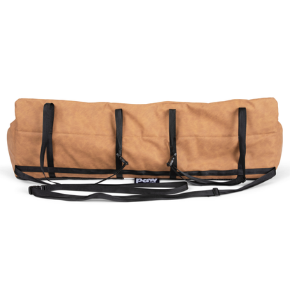 PupProtector™ Faux Leather Memory Foam Dog Car Bed - Camel - Doot's Pet LLC Collars For A Cause