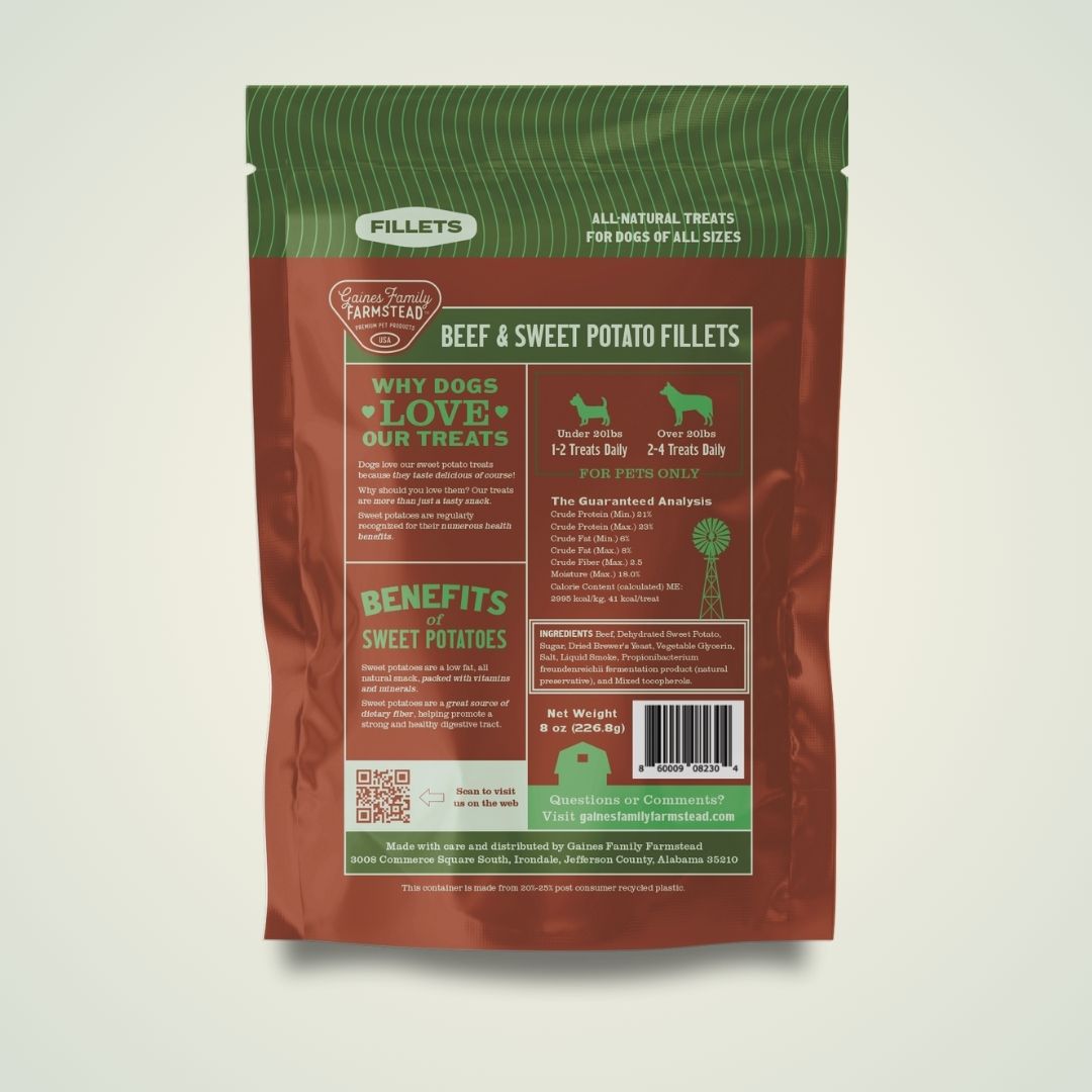 Beef and Sweet Potato Fillets - Doot's Pet LLC Collars For A Cause