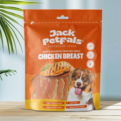Jack PetPals Handcrafted Jerky Chicken Breast Dog Treats (12oz) - Doot's Pet LLC Collars For A Cause