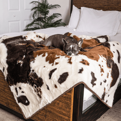 PupProtector™ Waterproof Throw Blanket - Brown Faux Cowhide - Doot's Pet LLC Collars For A Cause