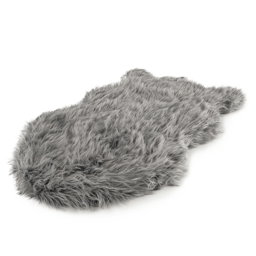 PupRug by Paw.com® Faux Fur Orthopedic Dog Bed - Curve Charcoal Grey - Doot's Pet LLC Collars For A Cause