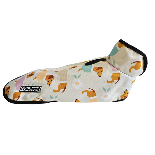 Dachshunds & Daisies Dog Coat - Doot's Pet LLC Collars For A Cause