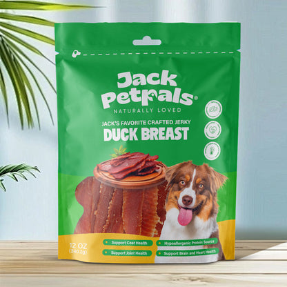 Jack PetPals Handcrafted Jerky Duck Breast Dog Treats (12oz) - Doot's Pet LLC Collars For A Cause