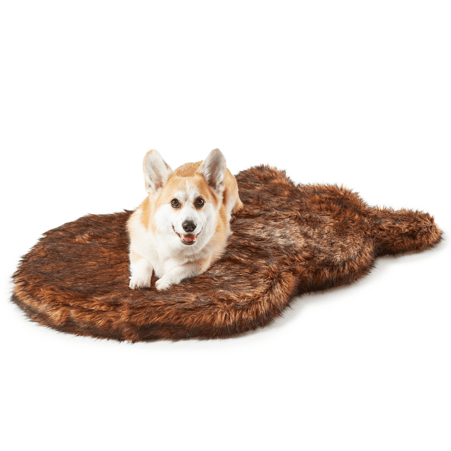 PupRug by Paw.com® Faux Fur Orthopedic Dog Bed - Curve Brown - Doot's Pet LLC Collars For A Cause