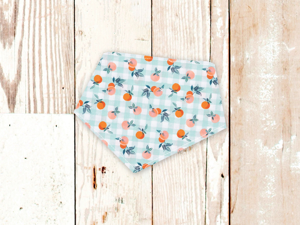 "Gingham Peaches" Dog Bandana