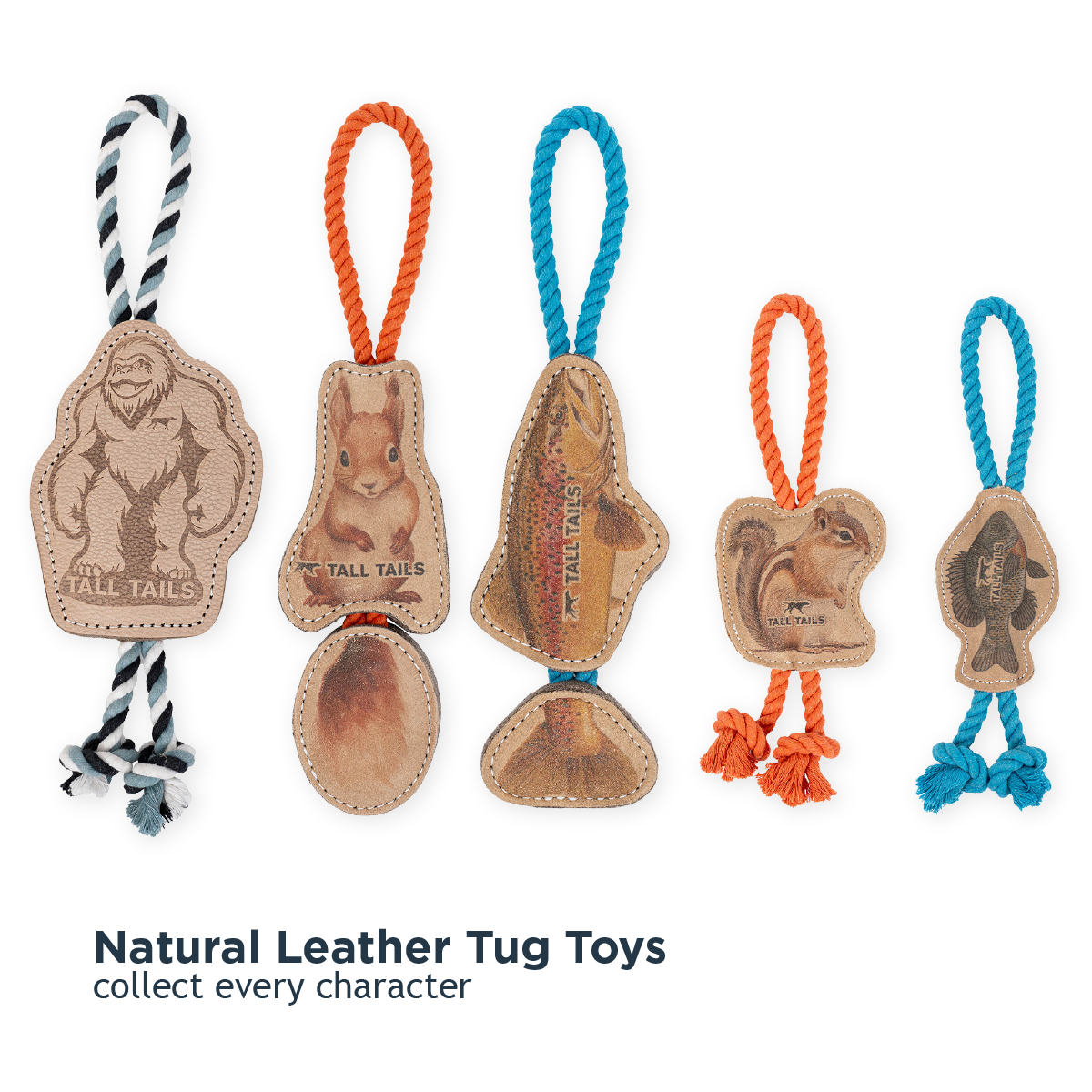 Tall Tails - Natural Leather Chipmunk Tug Dog Toy