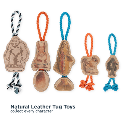 Tall Tails - Natural Leather Chipmunk Tug Dog Toy