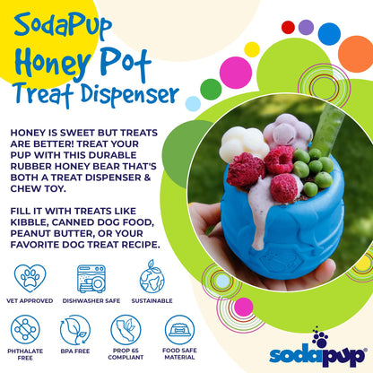 SodaPup - Large PUP-X Honey Pot Treat Dispenser - Yellow / Large - Doot's Pet LLC Collars For A Cause