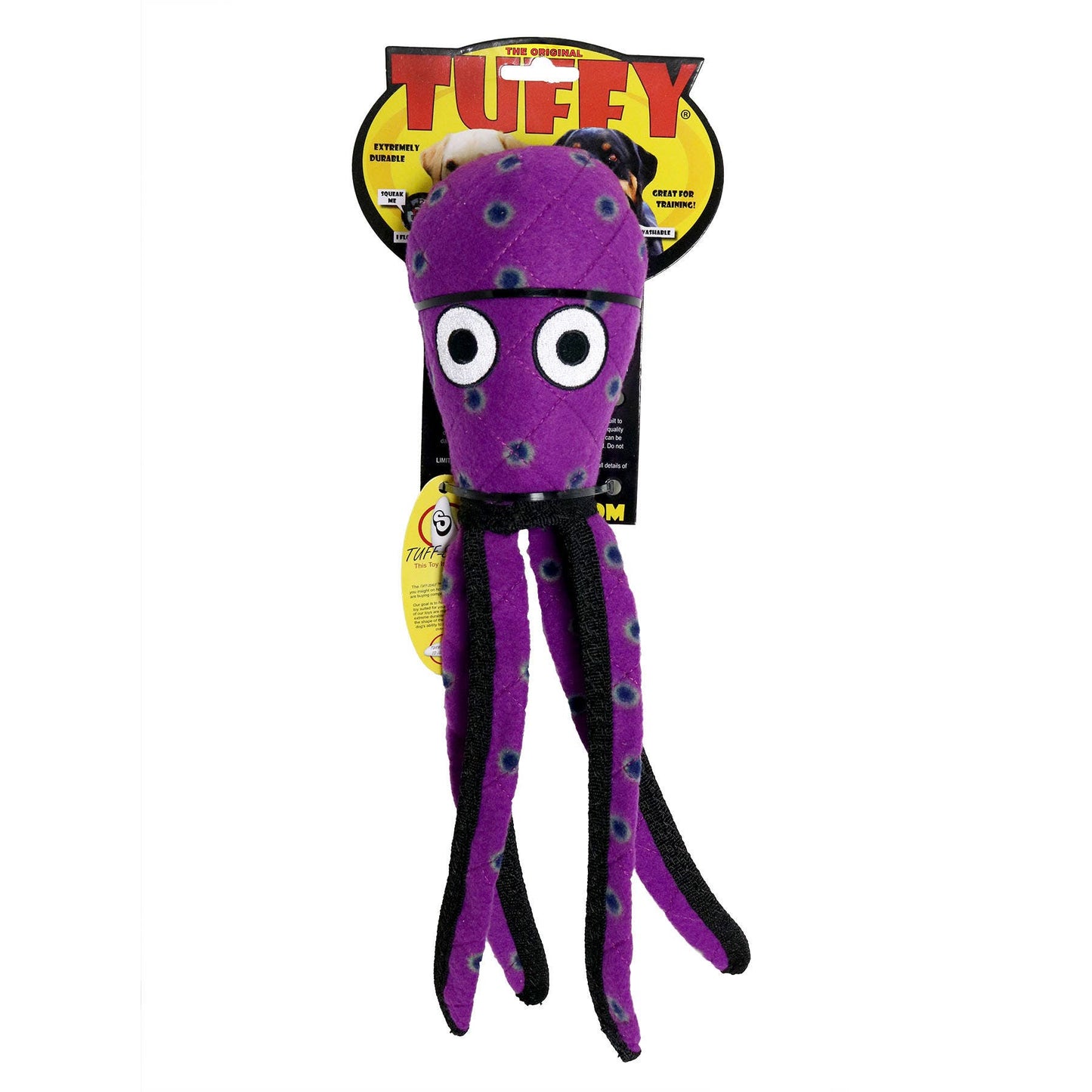 Tuffy Dog Toys - VIP Products - Tuffy Ocean Squid - Purple, Durable, Tough, Squeaky Dog Toy - Doot's Pet LLC Collars For A Cause