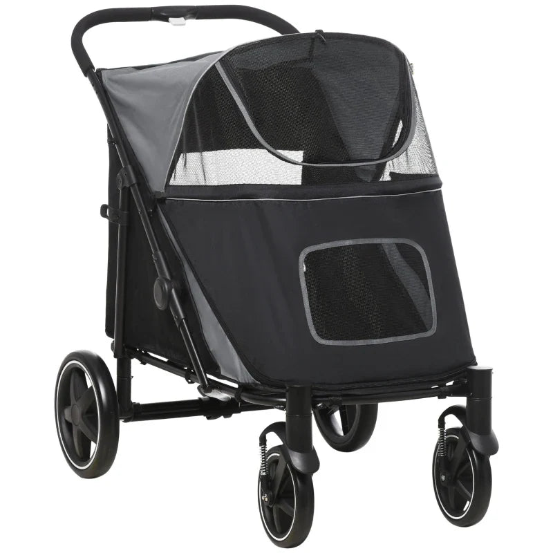 One-Click Foldable Stroller for Large Medium Small Dogs, Pet, Cats with Storage - Doot's Pet LLC Collars For A Cause