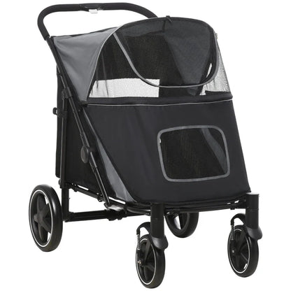 One-Click Foldable Stroller for Large Medium Small Dogs, Pet, Cats with Storage - Doot's Pet LLC Collars For A Cause