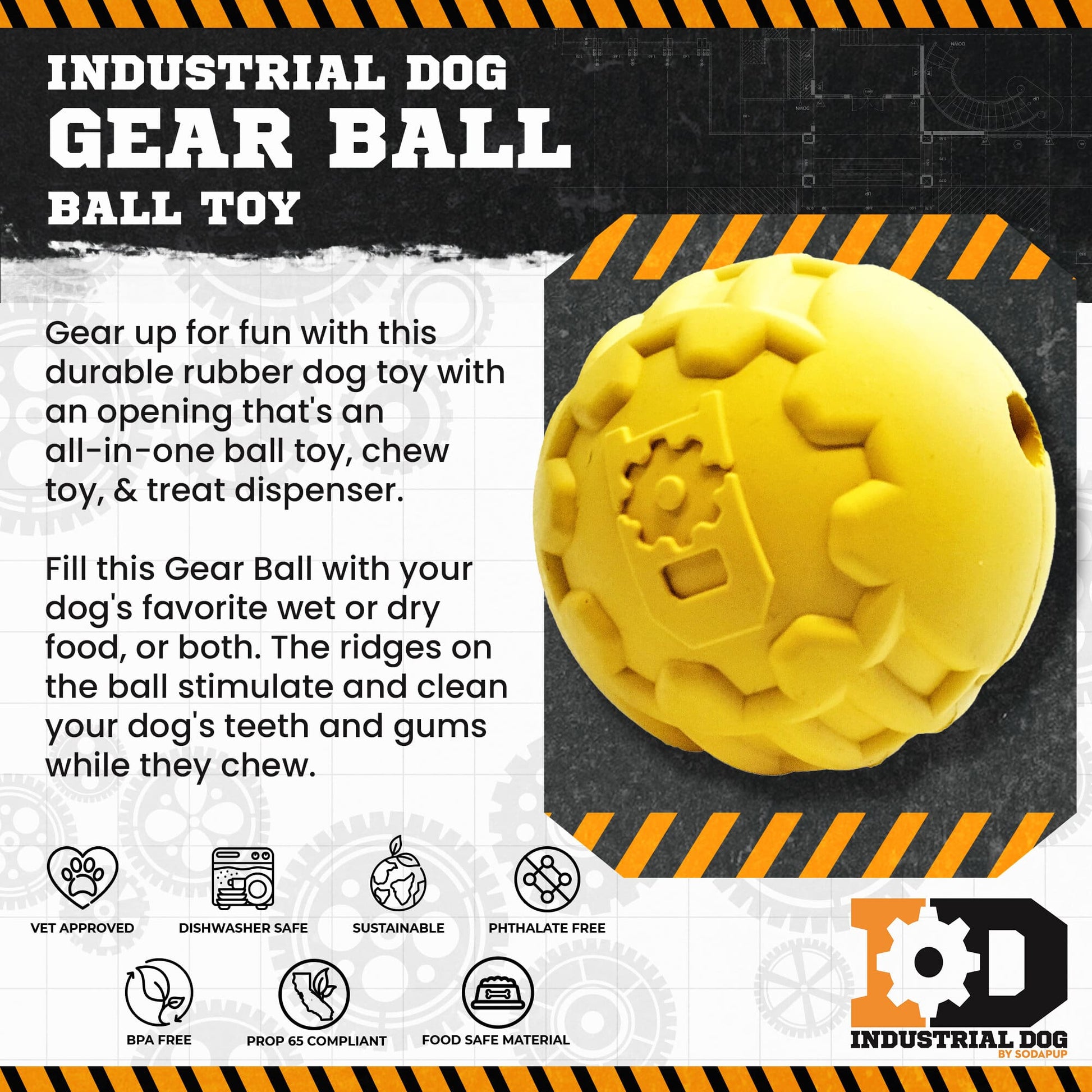 ID Ball Durable Rubber Chew Ball - Doot's Pet LLC Collars For A Cause
