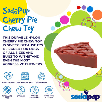 Cherry Pie Nylon Dog Chew Toy for Aggressive Chewers | USA Made | SodaPup - Doot's Pet LLC Collars For A Cause