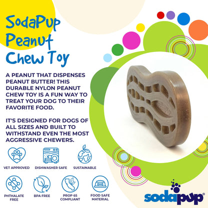 Peanut Nylon Dog Chew Toy | Ultra-Durable for Aggressive Chewers | SodaPup - Doot's Pet LLC Collars For A Cause