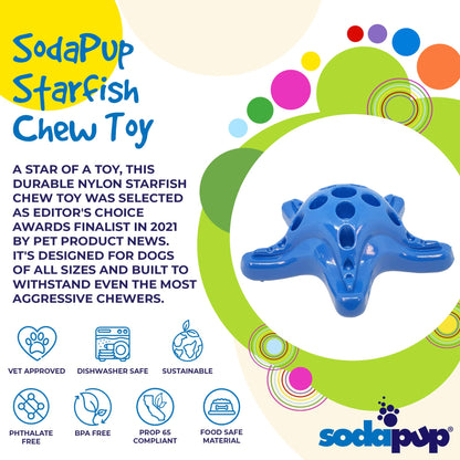 Starfish Nylon Dog Chew Toy for Aggressive Chewers | USA Made | SodaPup - Doot's Pet LLC Collars For A Cause
