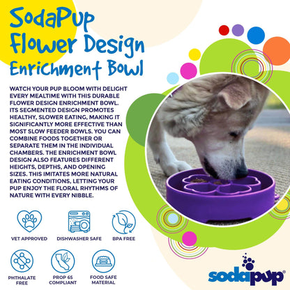 Flower eBowl Deep Slow Feeder Dog Bowl for Enrichment | USA Made - Doot's Pet LLC Collars For A Cause