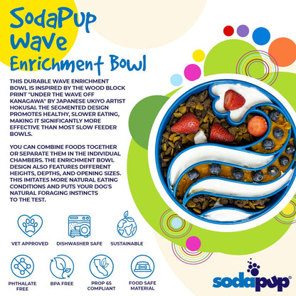 Wave eBowl Deep Slow Feeder Dog Bowl for Enrichment | Made in USA - Doot's Pet LLC Collars For A Cause