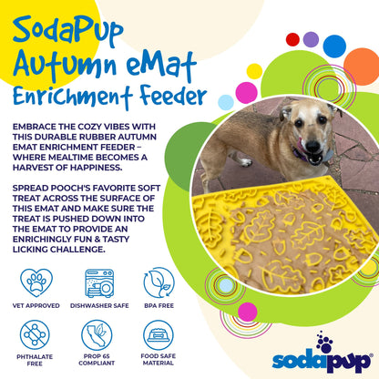 Autumn eMat - Enrichment Lick Mat For Dogs and Cats| Fall Leaves Design | SodaPup - Doot's Pet LLC Collars For A Cause