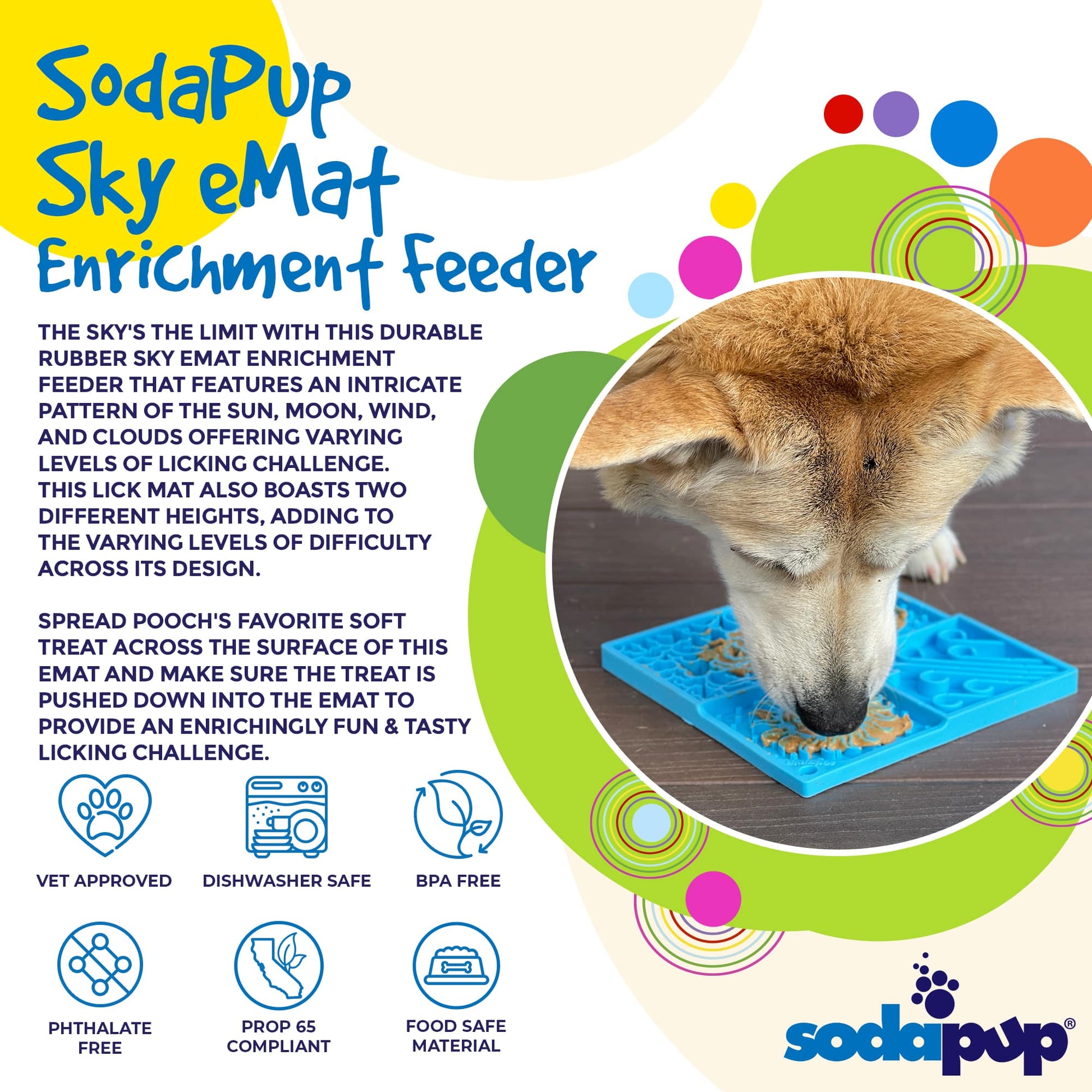 Sky eMat - Enrichment Lick Mat for Dogs and Cats | Celestial Design | SodaPup - Doot's Pet LLC Collars For A Cause