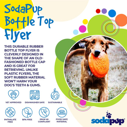 Bottle Top Flyer Durable Rubber Retrieving Frisbee - Orange - Doot's Pet LLC Collars For A Cause