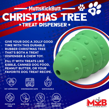 Christmas Tree eDispenser Durable Rubber Chew Toy & Treat Dispenser - Doot's Pet LLC Collars For A Cause