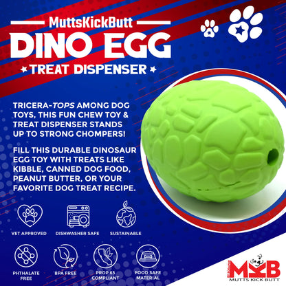 Dinosaur Egg eDispenser Durable Rubber Chew Toy & Treat Dispenser - Doot's Pet LLC Collars For A Cause