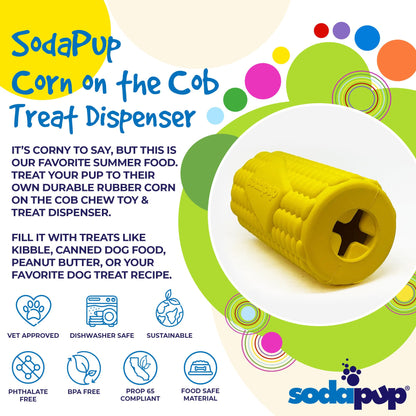 Corn on the Cob eDispenser Durable Rubber Treat Dispenser - Doot's Pet LLC Collars For A Cause