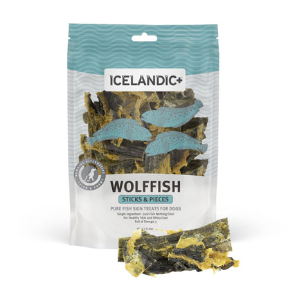 Icelandic+ - Wolffish Skin Sticks & Pieces Dog Treats