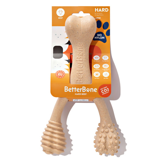 BetterBone Natural Dog Chews - BetterBone HARD -Durable, All-Natural, No Nylon, Sustainable - Unflavored / Large (dogs over 25 lbs)