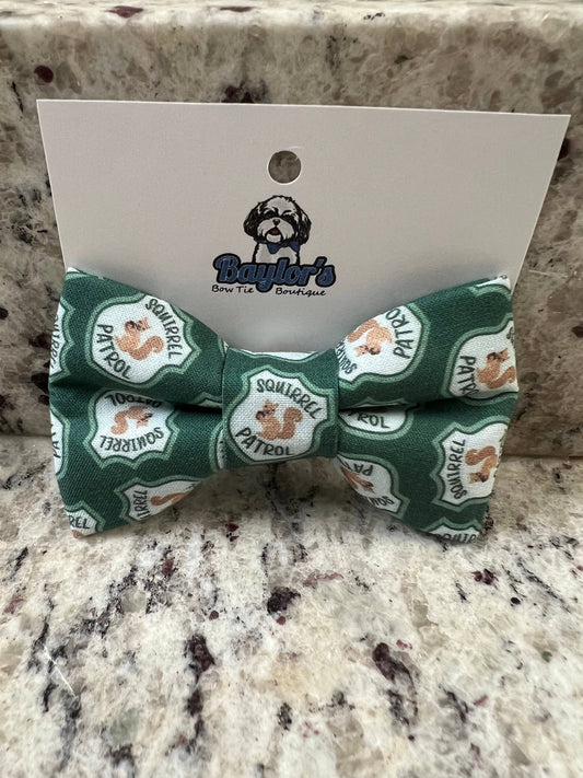 Baylor's Bow Ties - Squirrel Patrol Pet Bow Tie, Cute dog bow tie 