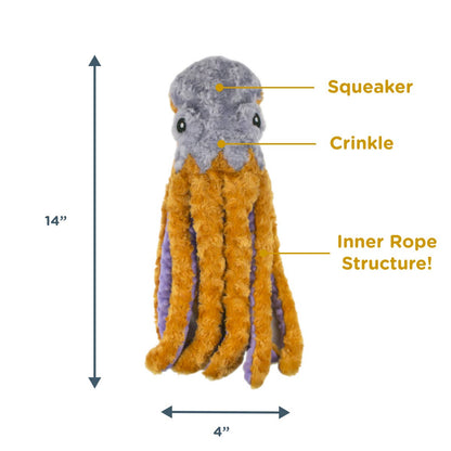 Tall Tails - Plush Octopus with Squeaker Dog Toy - 14"