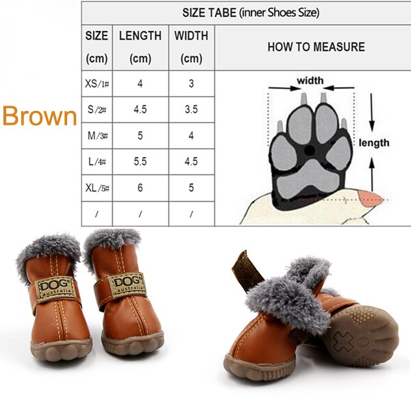 Dog Australia Waterproof Fleece-Lined Warm Dog Snow Boots - Doot's Pet LLC Collars For A Cause