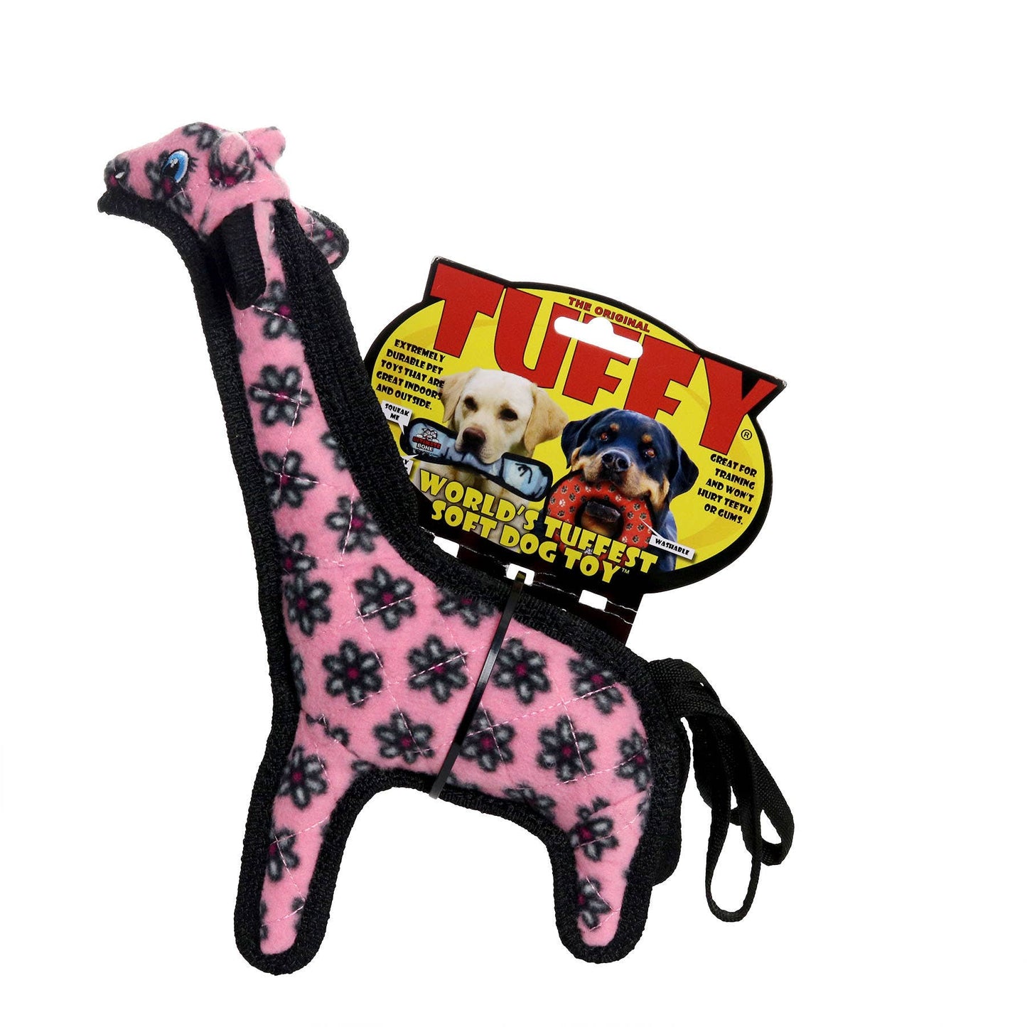 Tuffy Dog Toys - VIP Products - Tuffy Jr Zoo Giraffe Pink, Durable, Squeaky Dog Toy - Doot's Pet LLC Collars For A Cause