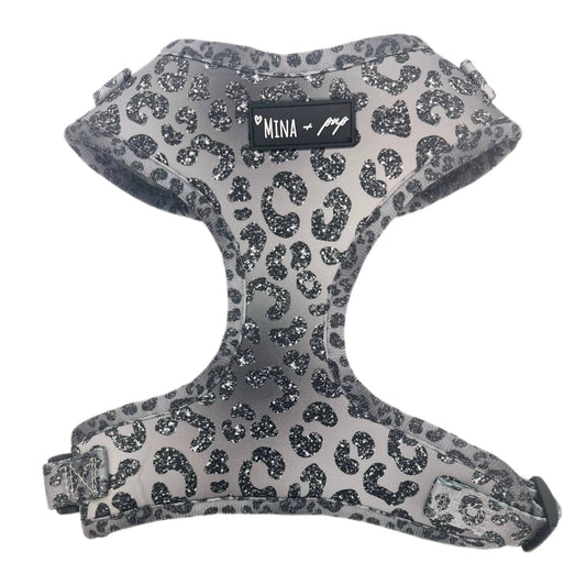 Mina + Pup - YOU’RE SO GLAM ADJUSTABLE SILVER OMBRE DOG CAT HARNESS - XXS